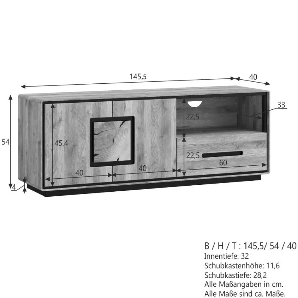 Wohnen Tv & Hifi-Möbel|Lowboards<TV Board mit Hirnholz Applikation - Shipper