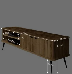 Wohnen Tv & Hifi-Möbel|Lowboards<TV Board mit zwei Fächern und zwei Türen - Casarius