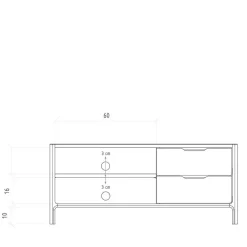 Wohnen Tv & Hifi-Möbel|Lowboards<TV Board mit zwei Fächern und zwei Schubladen - Lana