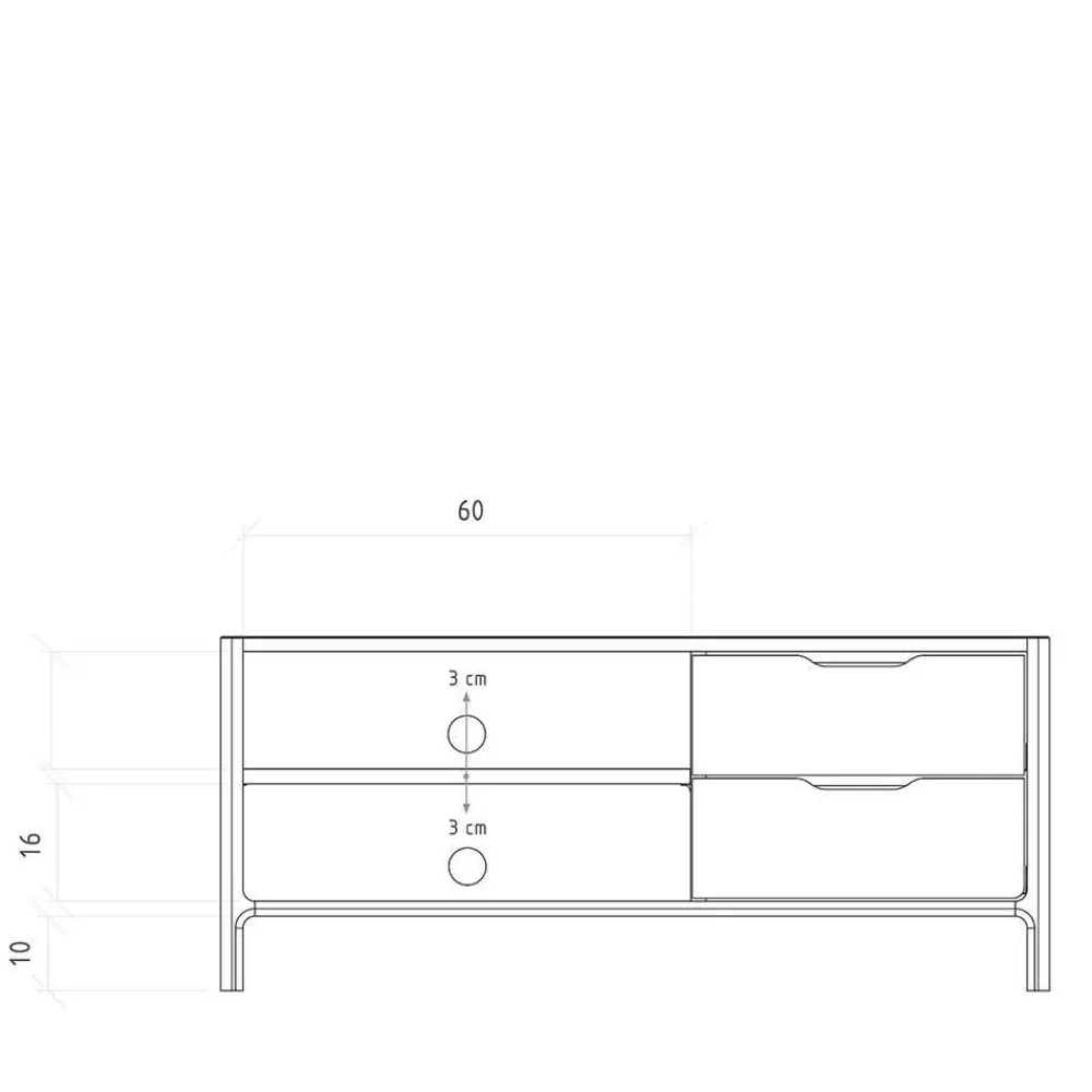 Wohnen Tv & Hifi-Möbel|Lowboards<TV Board mit zwei Fächern und zwei Schubladen - Lana