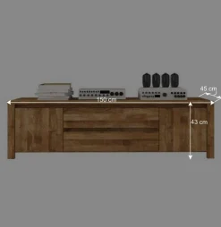Wohnen Tv & Hifi-Möbel|Lowboards<TV Board Nadalia aus Wildeiche Massivholz