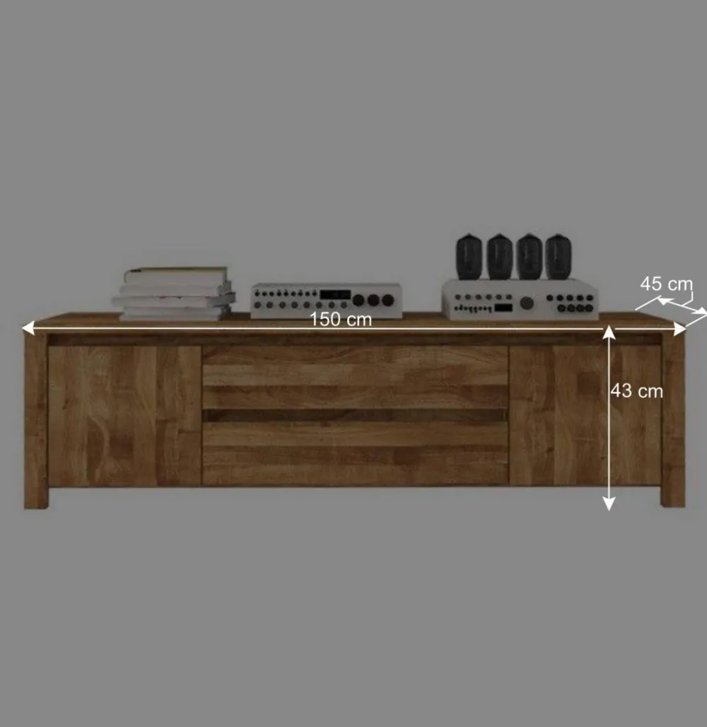 Wohnen Tv & Hifi-Möbel|Lowboards<TV Board Nadalia aus Wildeiche Massivholz