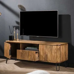 Wohnen Tv & Hifi-Möbel|Lowboards<TV Design-Lowboard aus Mangobaum Massivholz - Noele