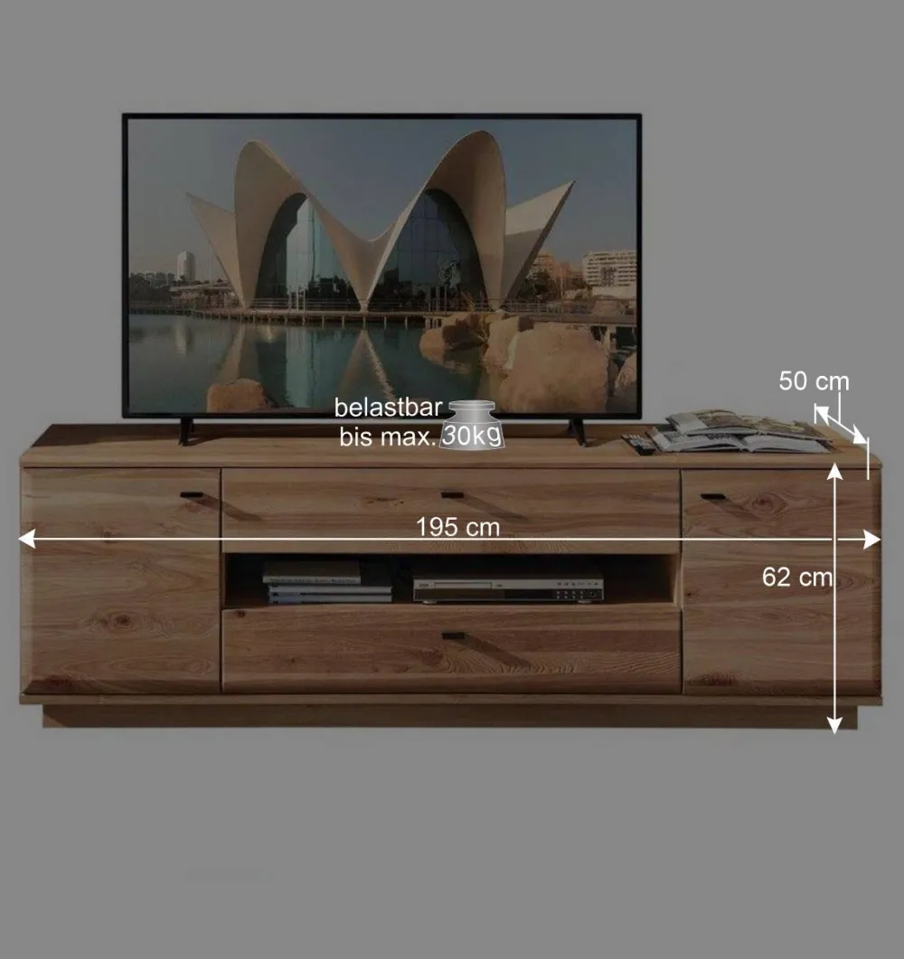 Wohnen Tv & Hifi-Möbel|Lowboards<TV Element in Esche und Wildeiche - Cassna