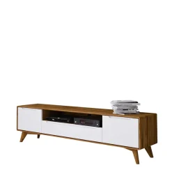 Wohnen Tv & Hifi-Möbel|Lowboards<TV Element Lowboard in Weiß & Natur - Diesta