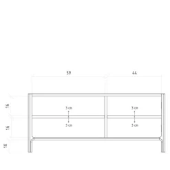 Wohnen Tv & Hifi-Möbel|Lowboards<TV Element mit zwei Fächern und Tür - Laida