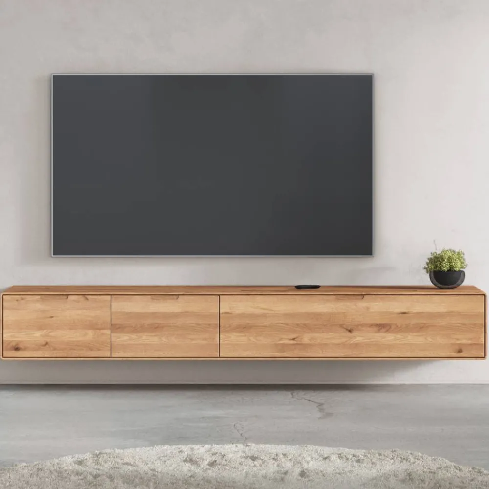 Wohnen Tv & Hifi-Möbel|Lowboards<TV Hänge-Lowboard aus Wildeiche Massivholz - Holiday
