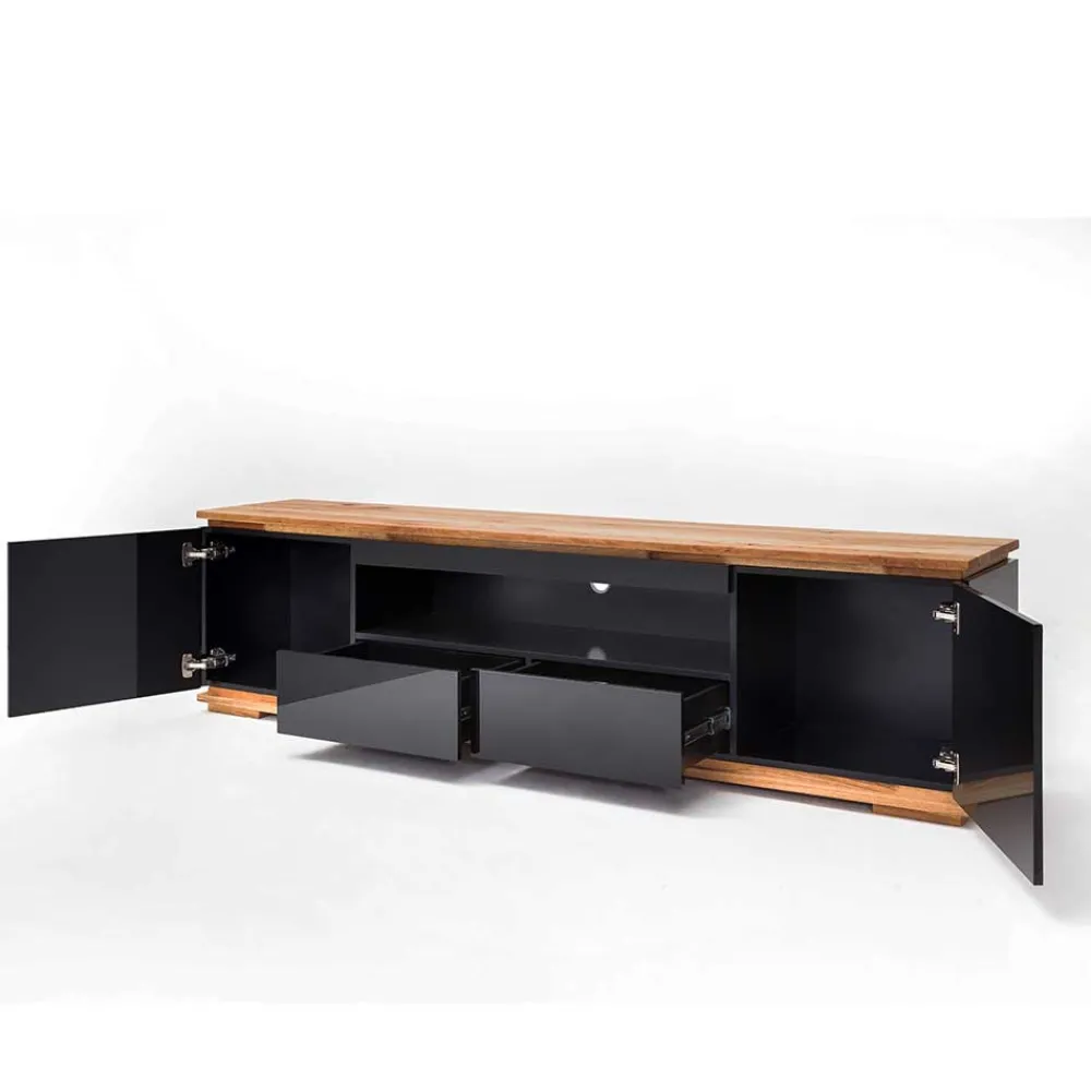 Wohnen Tv & Hifi-Möbel|Lowboards<TV Hochglanz Lowboard in Schwarz - Ercurs