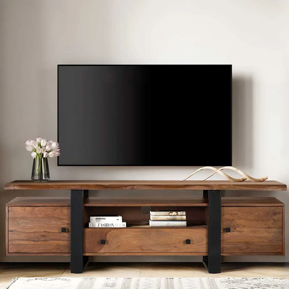 Wohnen Tv & Hifi-Möbel|Lowboards<TV Kommode aus Palisanderholz und Metall - Uniaka