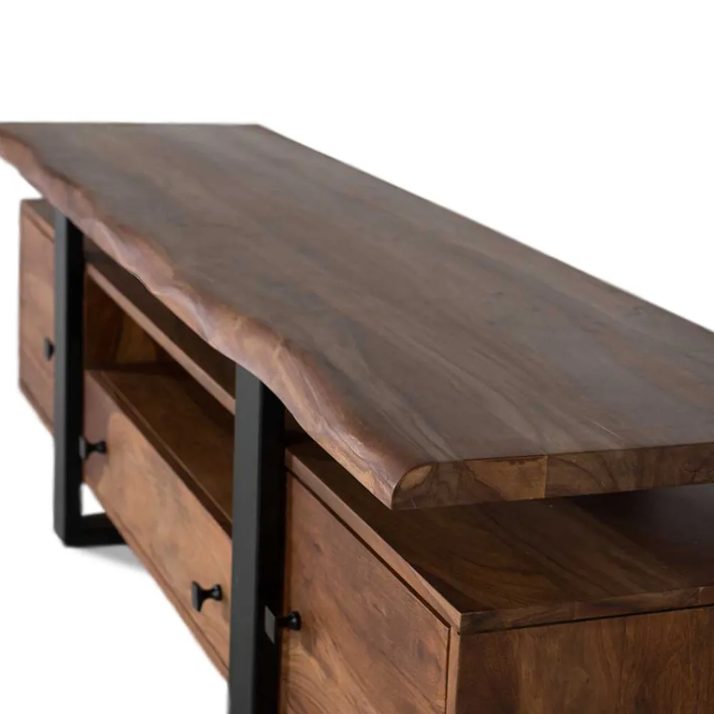 Wohnen Tv & Hifi-Möbel|Lowboards<TV Kommode aus Palisanderholz und Metall - Uniaka