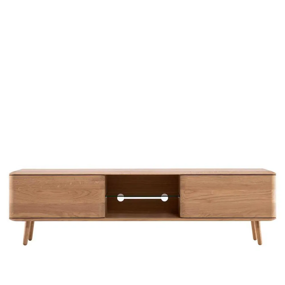 Wohnen Lowboards|Tv & Hifi-Möbel<TV Kommode in Eiche Bianco massiv - Bakaras