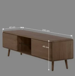 Wohnen Lowboards|Tv & Hifi-Möbel<TV Kommode in Eiche Bianco massiv - Bakaras