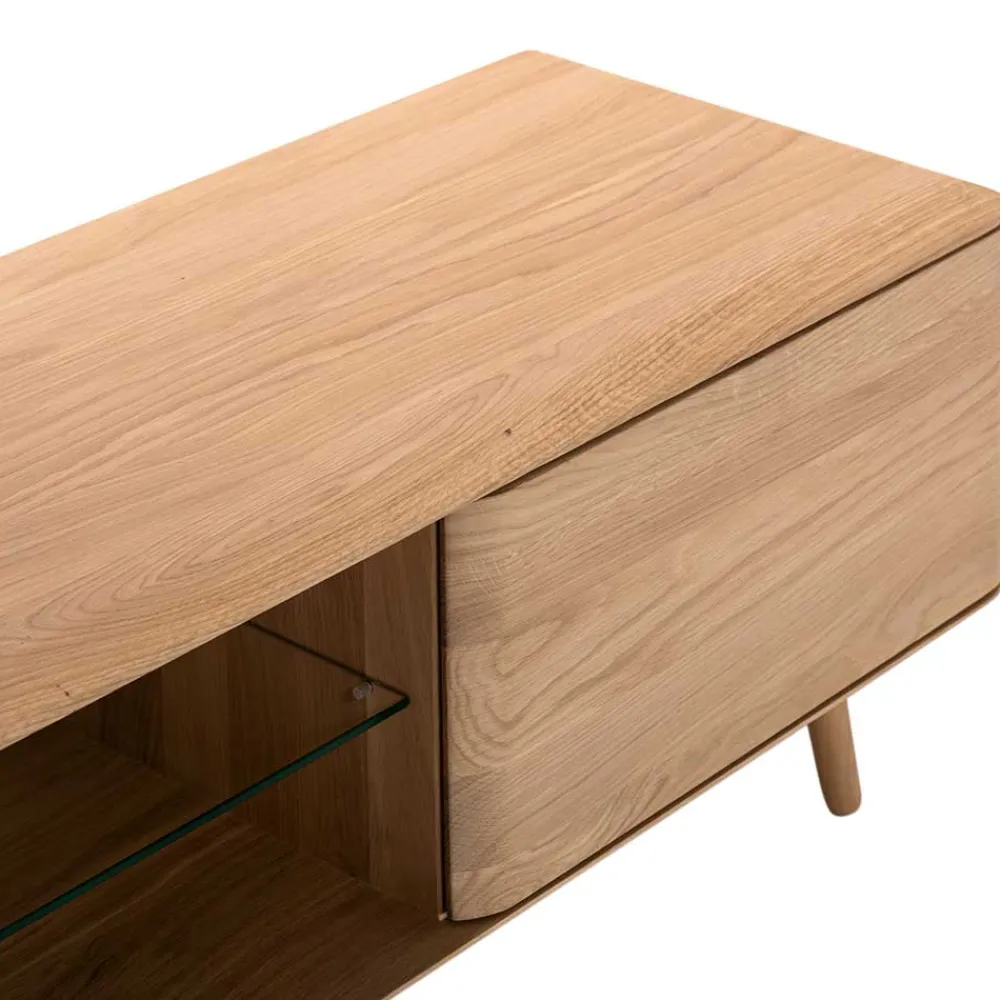 Wohnen Lowboards|Tv & Hifi-Möbel<TV Kommode in Eiche Bianco massiv - Bakaras