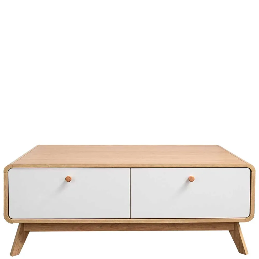 Wohnen Tv & Hifi-Möbel|Lowboards<TV Kommode in Eiche und Weiß - Jendren