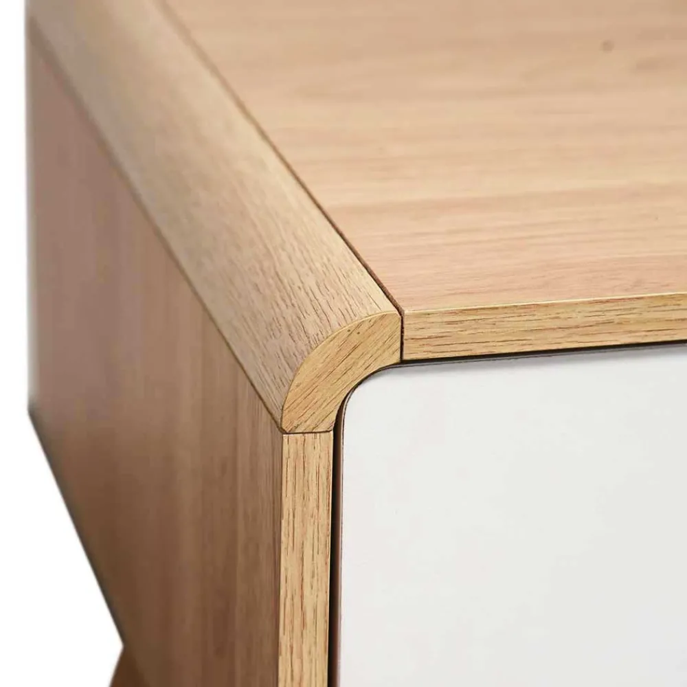 Wohnen Tv & Hifi-Möbel|Lowboards<TV Kommode in Eiche und Weiß - Jendren