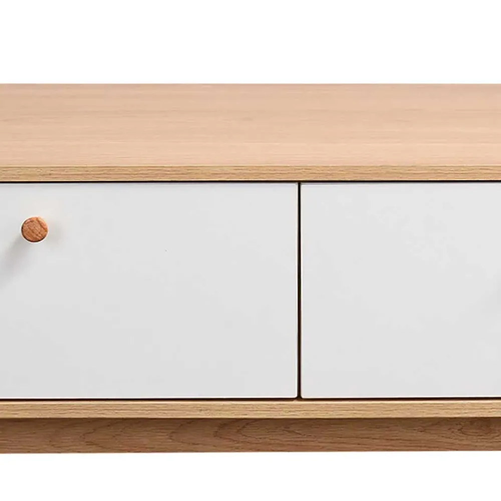 Wohnen Tv & Hifi-Möbel|Lowboards<TV Kommode in Eiche und Weiß - Jendren