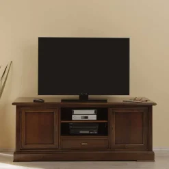 Wohnen Tv & Hifi-Möbel|Lowboards<TV Kommode in Walnussfarben Antik - Istefanio