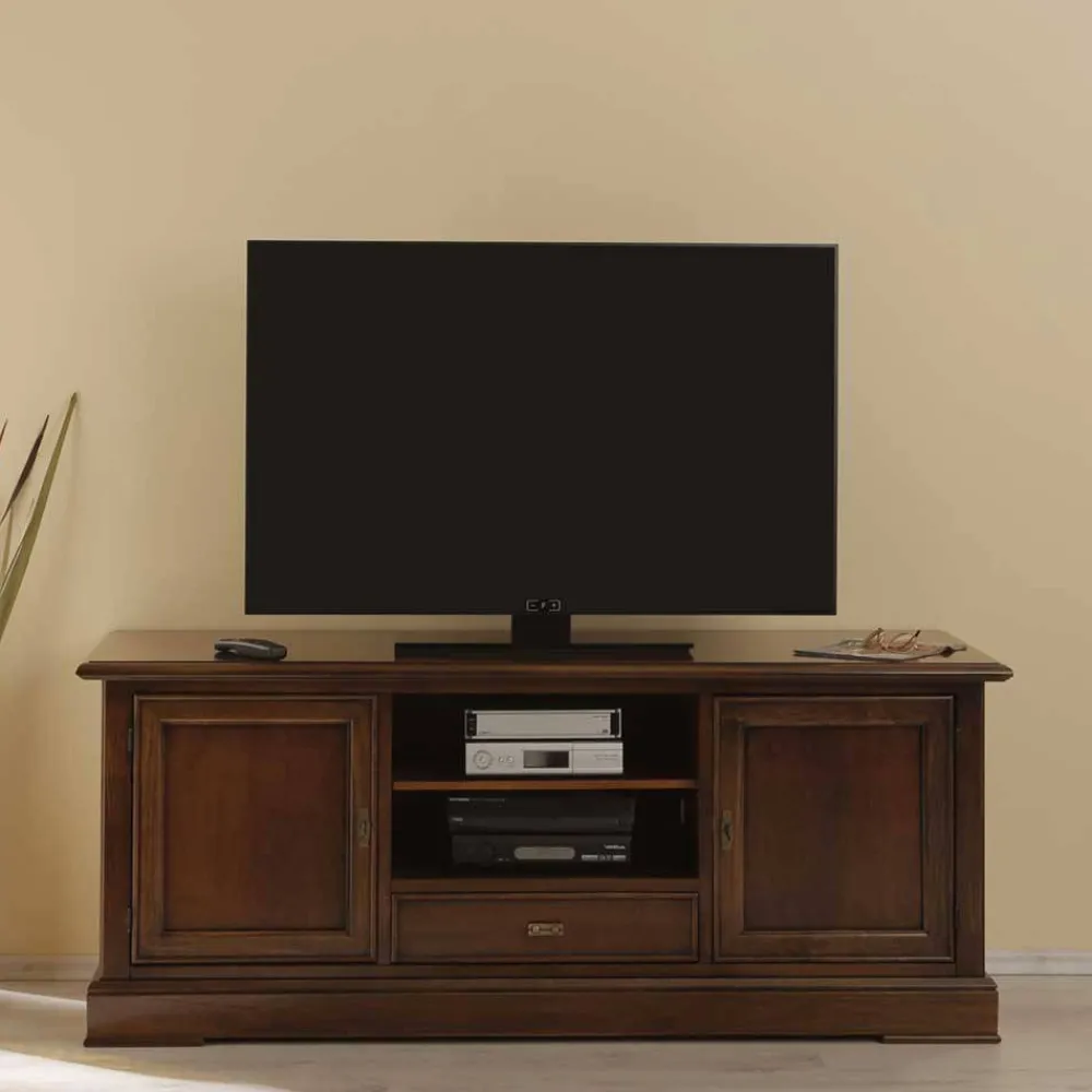 Wohnen Tv & Hifi-Möbel|Lowboards<TV Kommode in Walnussfarben Antik - Istefanio