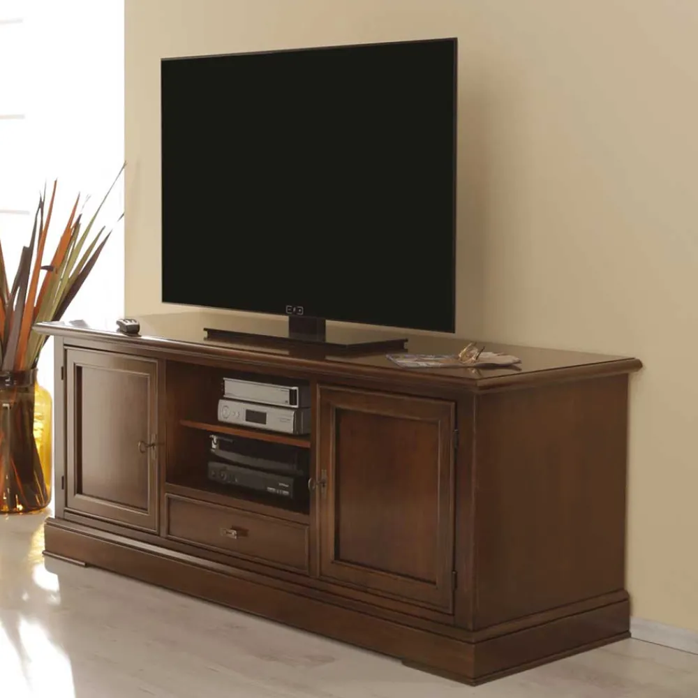 Wohnen Tv & Hifi-Möbel|Lowboards<TV Kommode in Walnussfarben Antik - Istefanio