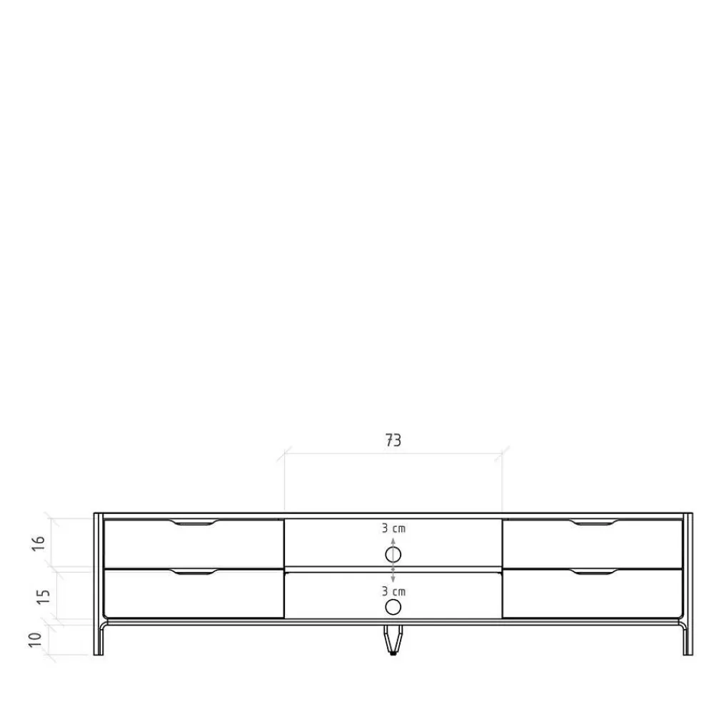 Wohnen Tv & Hifi-Möbel|Lowboards<TV Kommode mit vier Schubladen und zwei Fächern - Laida