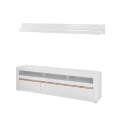 Wohnen Wohnwände<TV Lowboard & Wandboard Set - Ilana (zweiteilig)