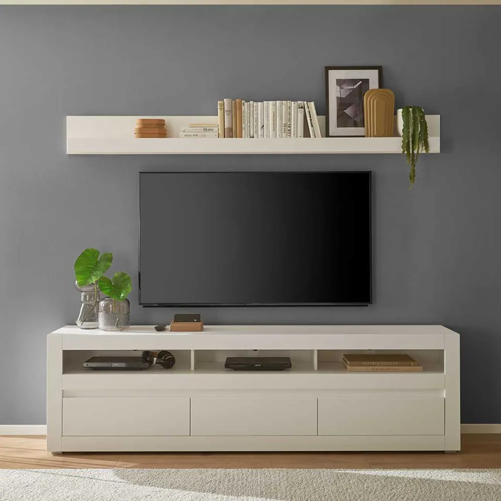 Wohnen Wohnwände<TV Lowboard & Wandboard Set - Ilana (zweiteilig)