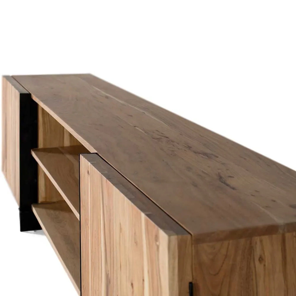 Wohnen Tv & Hifi-Möbel|Lowboards<TV Lowboard aus Akazienholz und Metall - Bastima