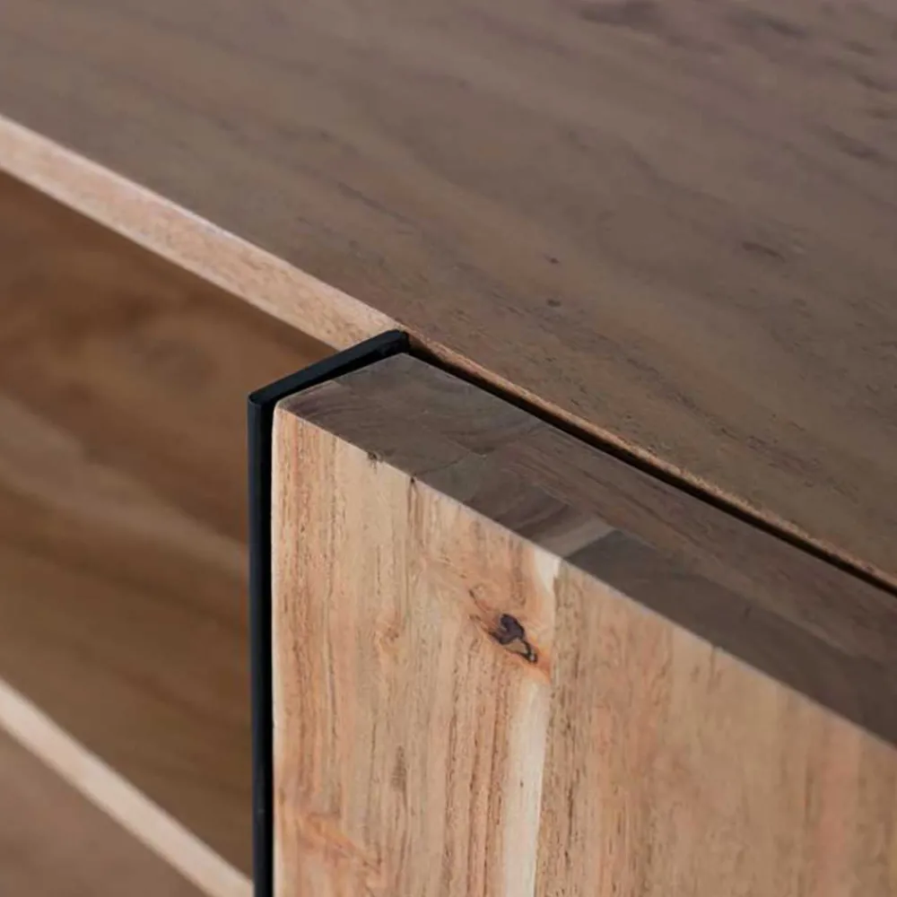 Wohnen Tv & Hifi-Möbel|Lowboards<TV Lowboard aus Akazienholz und Metall - Bastima