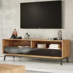 Wohnen Tv & Hifi-Möbel|Lowboards<TV Lowboard aus Eiche und Metall - Fabiella