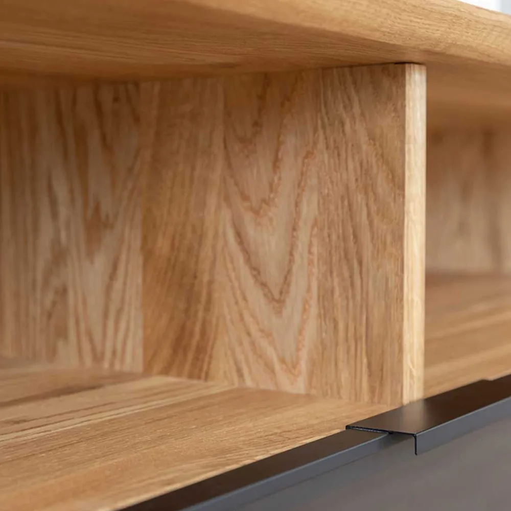 Wohnen Tv & Hifi-Möbel|Lowboards<TV Lowboard aus Eiche und Metall - Fabiella