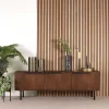 Wohnen Tv & Hifi-Möbel|Lowboards<TV Lowboard aus Mangoholz in Dunkelbraun - Enija