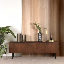 Wohnen Tv & Hifi-Möbel|Lowboards<TV Lowboard aus Mangoholz in Dunkelbraun - Enija