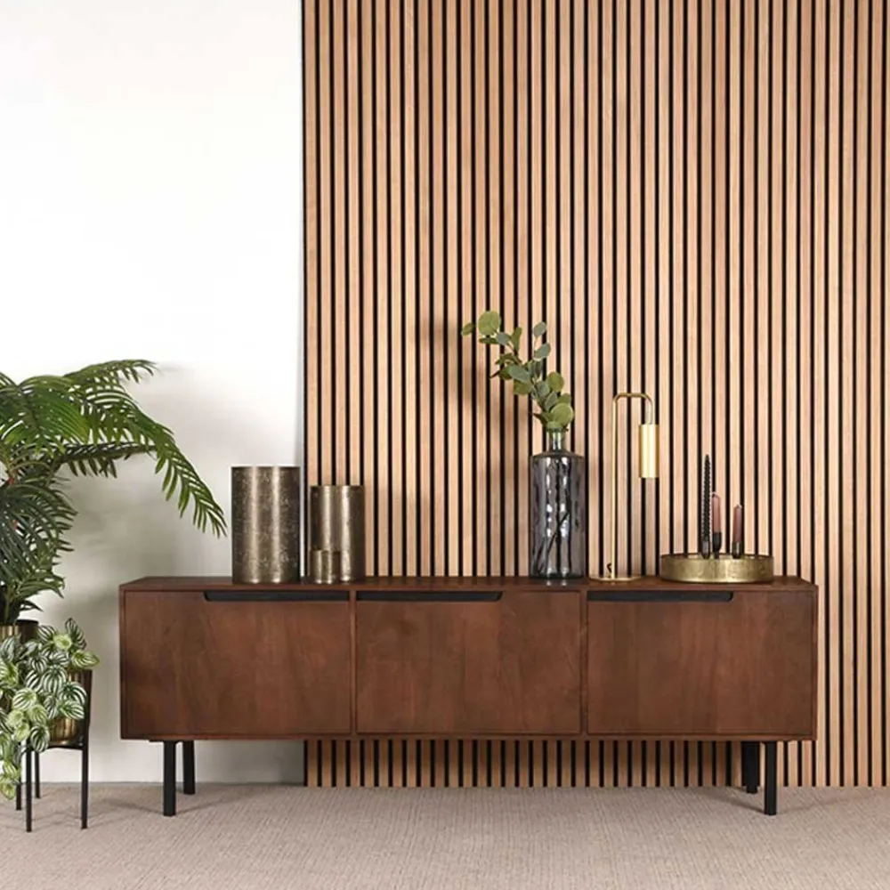 Wohnen Tv & Hifi-Möbel|Lowboards<TV Lowboard aus Mangoholz in Dunkelbraun - Enija