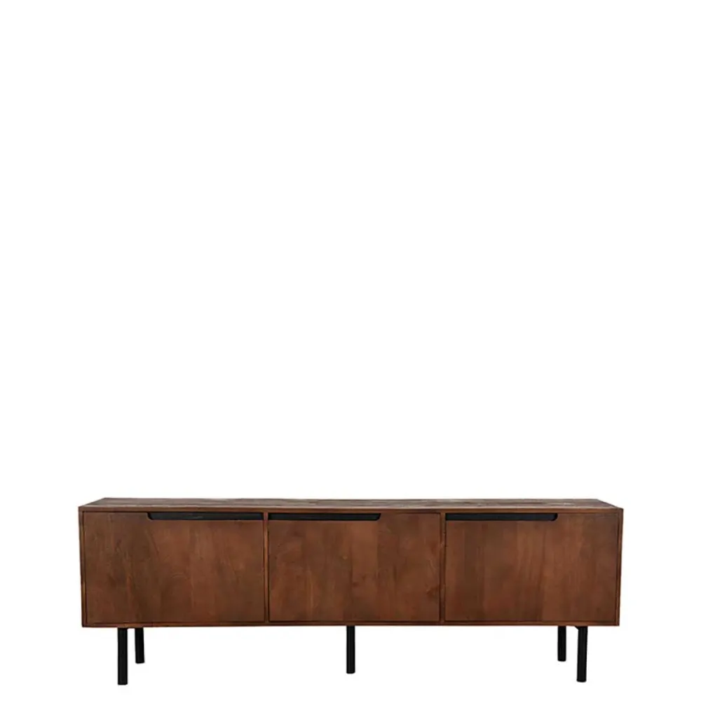 Wohnen Tv & Hifi-Möbel|Lowboards<TV Lowboard aus Mangoholz in Dunkelbraun - Enija