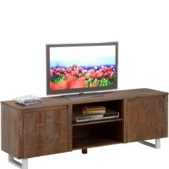 Wohnen Tv & Hifi-Möbel|Lowboards<TV Lowboard aus massiver Kiefer Dunkel - Lavagna