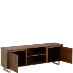 Wohnen Tv & Hifi-Möbel|Lowboards<TV Lowboard aus massiver Kiefer Dunkel - Lavagna
