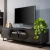 Wohnen Tv & Hifi-Möbel|Lowboards<TV Lowboard aus Metall & Glas - Brayden