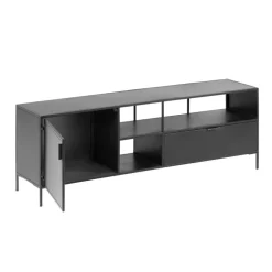 Wohnen Tv & Hifi-Möbel|Lowboards<TV Lowboard aus schwarzem Metall - Magde