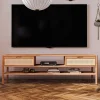 Wohnen Tv & Hifi-Möbel|Lowboards<TV Lowboard aus Wildbuche & Rattan - Indrya