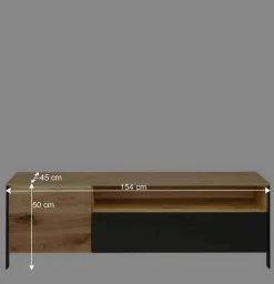 Wohnen Tv & Hifi-Möbel|Lowboards<TV Lowboard aus Wildeiche massiv mit LED - Viligrana