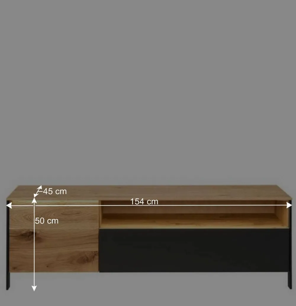 Wohnen Tv & Hifi-Möbel|Lowboards<TV Lowboard aus Wildeiche massiv mit LED - Viligrana