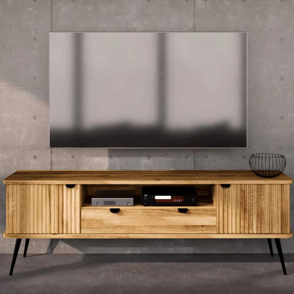 Wohnen Tv & Hifi-Möbel|Lowboards<TV Lowboard aus Wildeiche mit Metall - Casarius