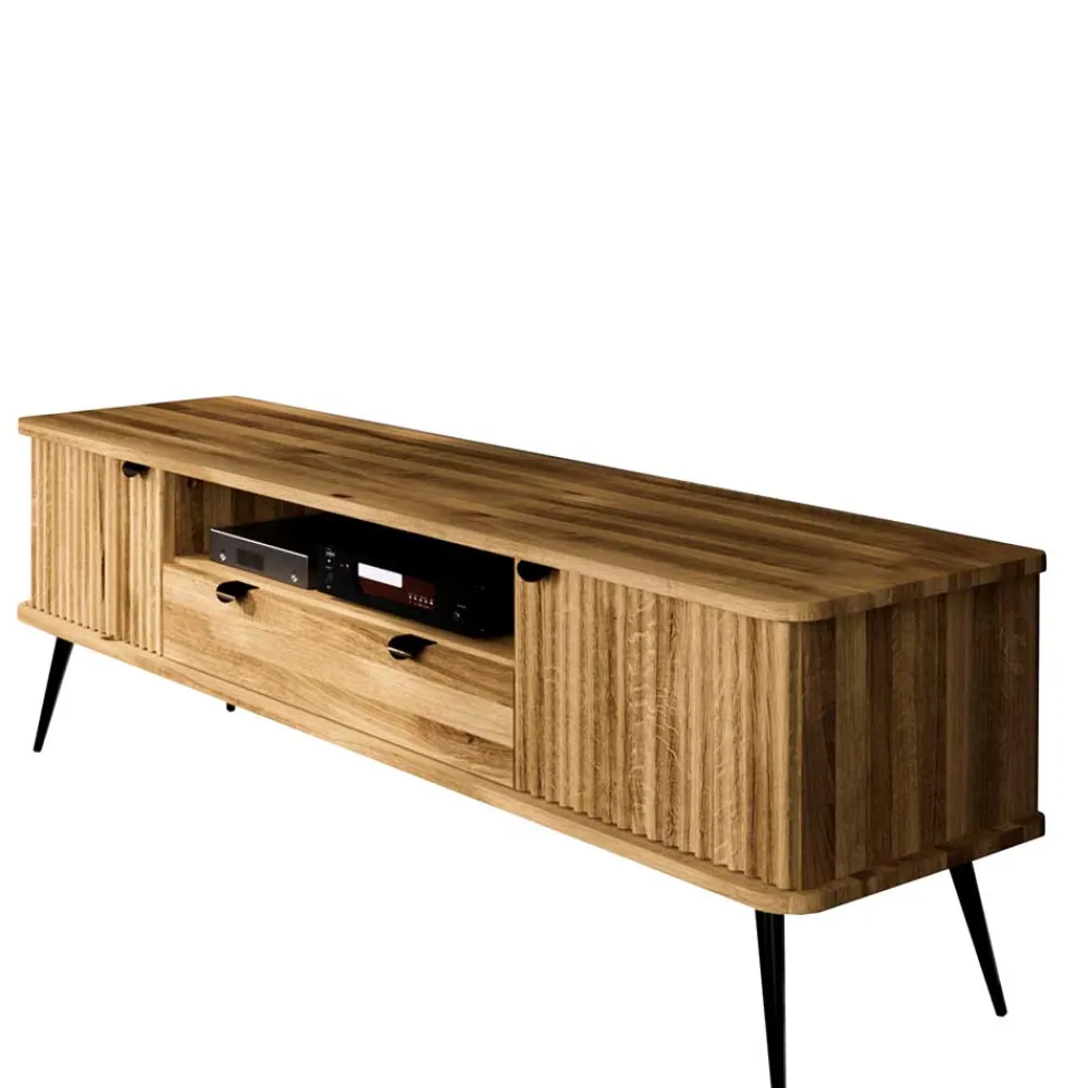 Wohnen Tv & Hifi-Möbel|Lowboards<TV Lowboard aus Wildeiche mit Metall - Casarius