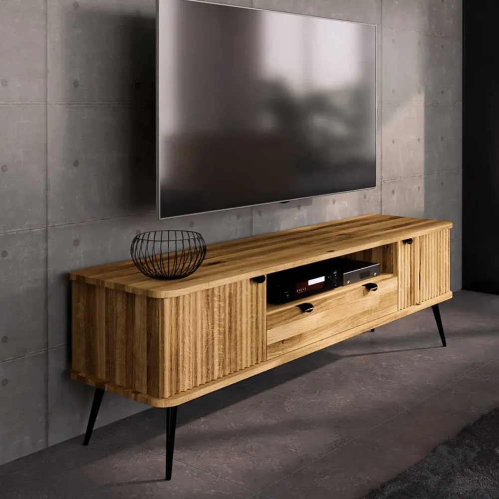 Wohnen Tv & Hifi-Möbel|Lowboards<TV Lowboard aus Wildeiche mit Metall - Casarius