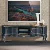 Wohnen Tv & Hifi-Möbel|Lowboards<TV Lowboard im Barockstil in Dunkelblau - Otaligo