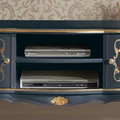 Wohnen Tv & Hifi-Möbel|Lowboards<TV Lowboard im Barockstil in Dunkelblau - Otaligo