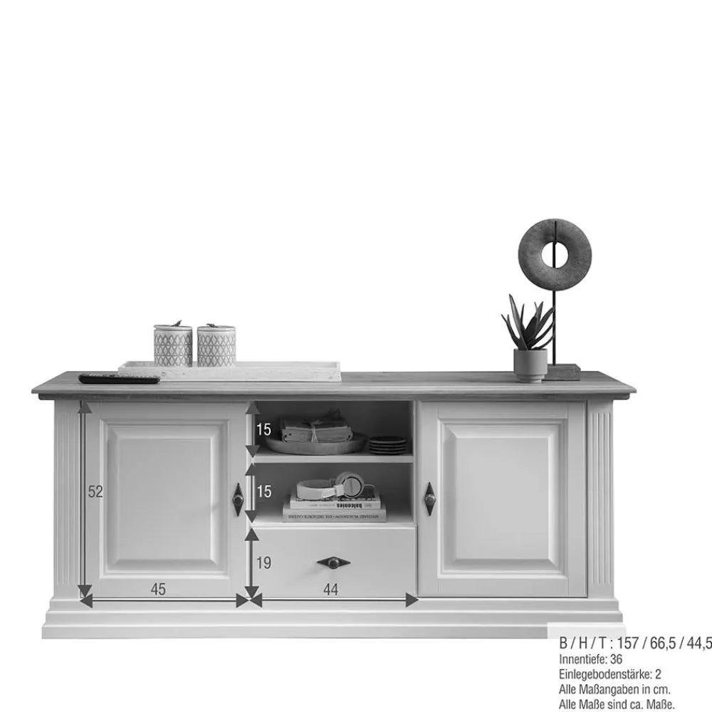 Wohnen Tv & Hifi-Möbel<TV Lowboard im Landhaus Style 157x67x45 cm - Henry
