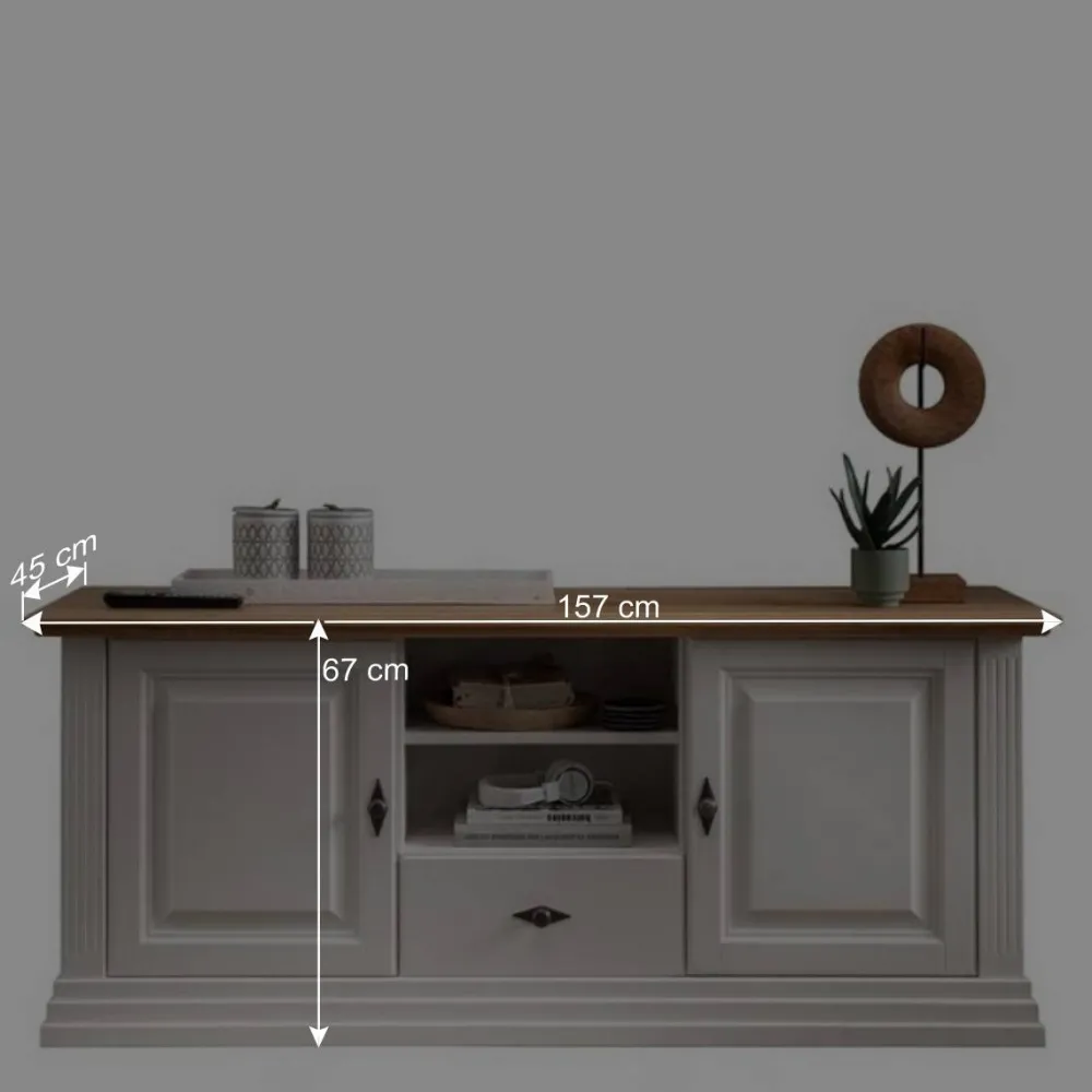 Wohnen Tv & Hifi-Möbel<TV Lowboard im Landhaus Style 157x67x45 cm - Henry