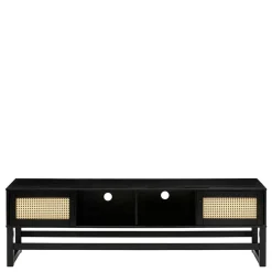 Wohnen Tv & Hifi-Möbel|Lowboards<TV Lowboard in Dunkelbraun mit Wiener Geflecht - Santiana