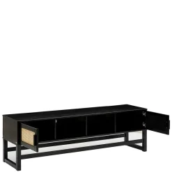 Wohnen Tv & Hifi-Möbel|Lowboards<TV Lowboard in Dunkelbraun mit Wiener Geflecht - Santiana